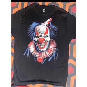 CELEBRATE! HALLOWEEN SCARY CLOWN Screenprint Short Sleeve T-Shirt Sz L*